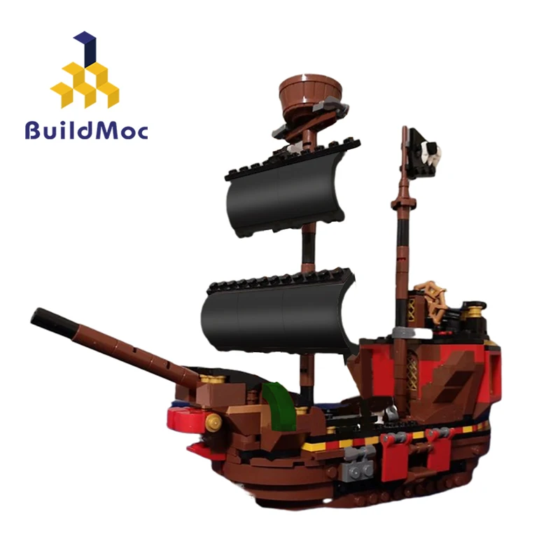 Moc-72105 Nave Pirata Building Block Kit Barca Aggiuntiva Per 31109 Nave Craft Brick Modello Fai Da Te Bambini Cervello Puzzle Giocattolo Regalo 477Pc