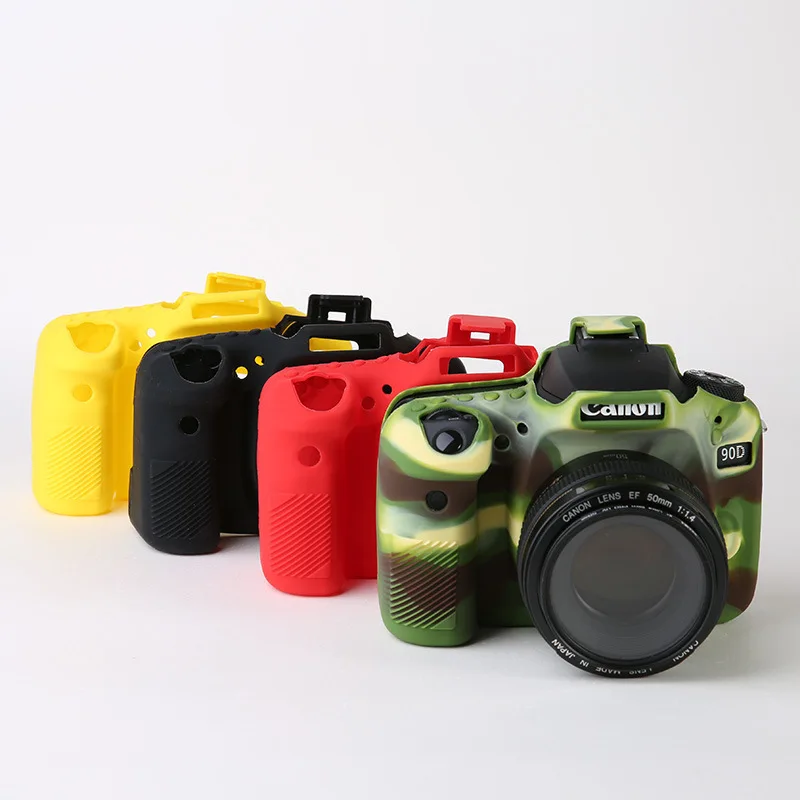 Custodia Protettiva In Gomma Morbida Per Armatura In Silicone Per Custodia Protettiva Per Fotocamera Canon Eos 90D, 90 D Dslr Quattro Colori