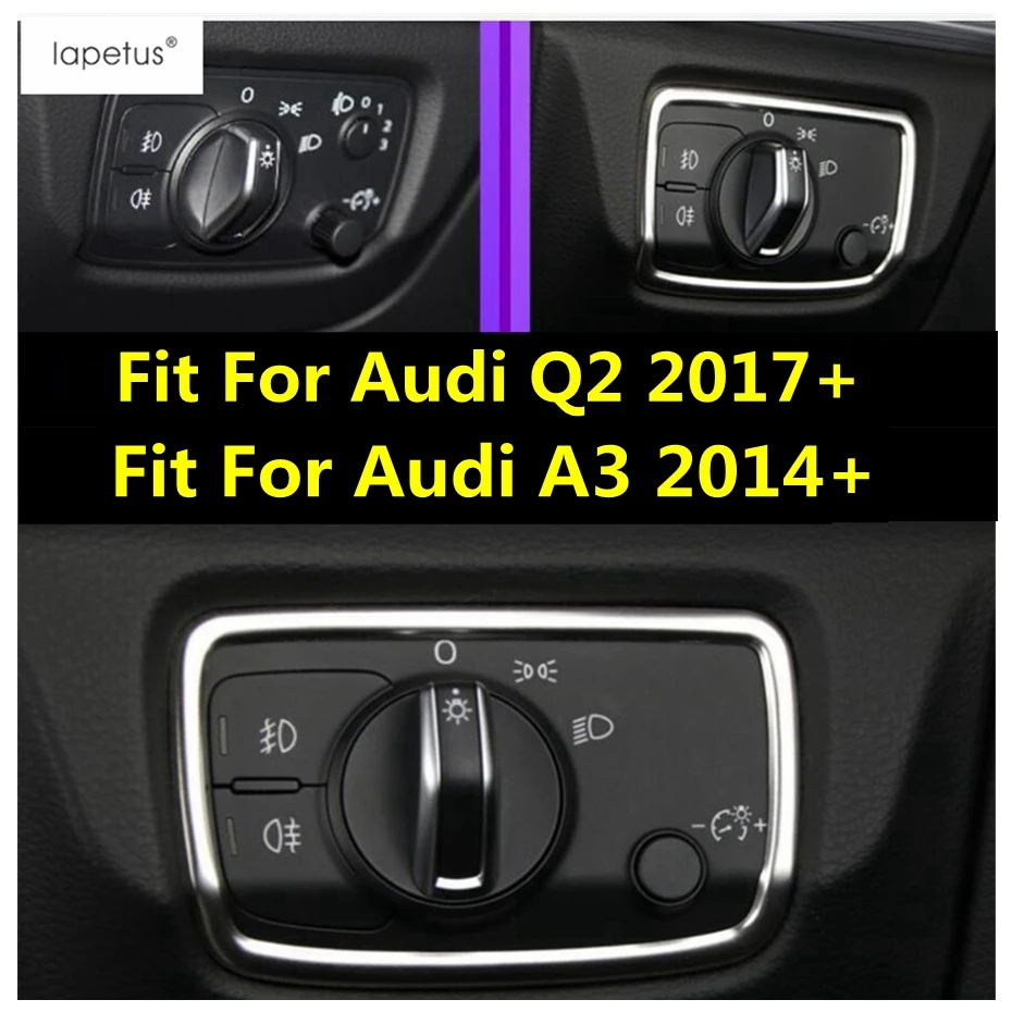 Fari Fari Lampade Pulsante Interruttore Cornice Pannello Copertura Kit Trim Per Audi Q2 2017 - 2021 / A3 2014 - 2018 Accessori Opachi Interni