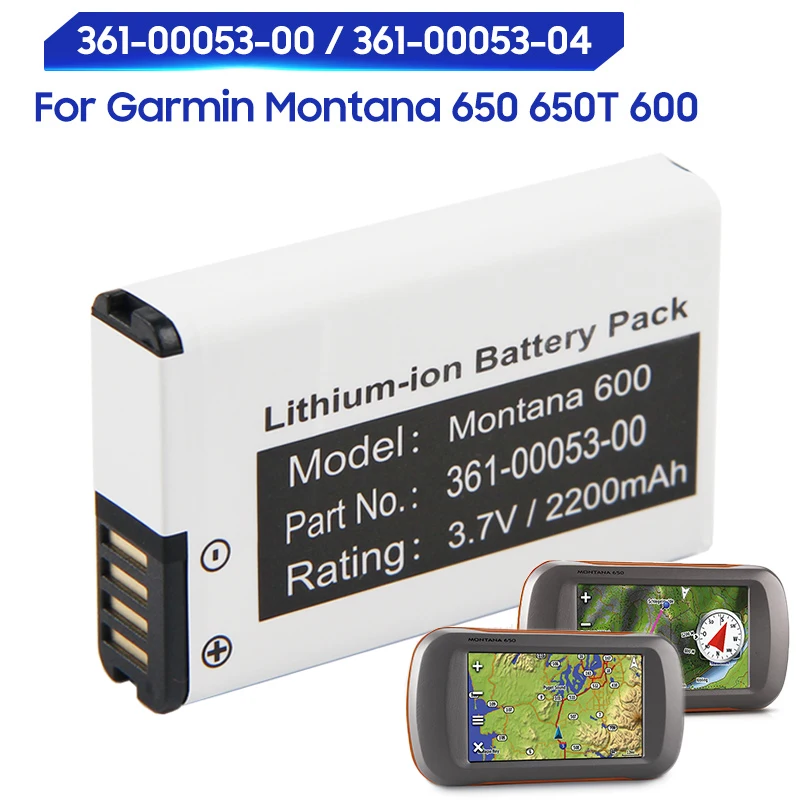 Batteria Di Ricambio 361-00053-04 Per Garmin Montana 650 680 650T 600 361-00053-00 Batteria Gps Ricaricabile Virb 2000Mah