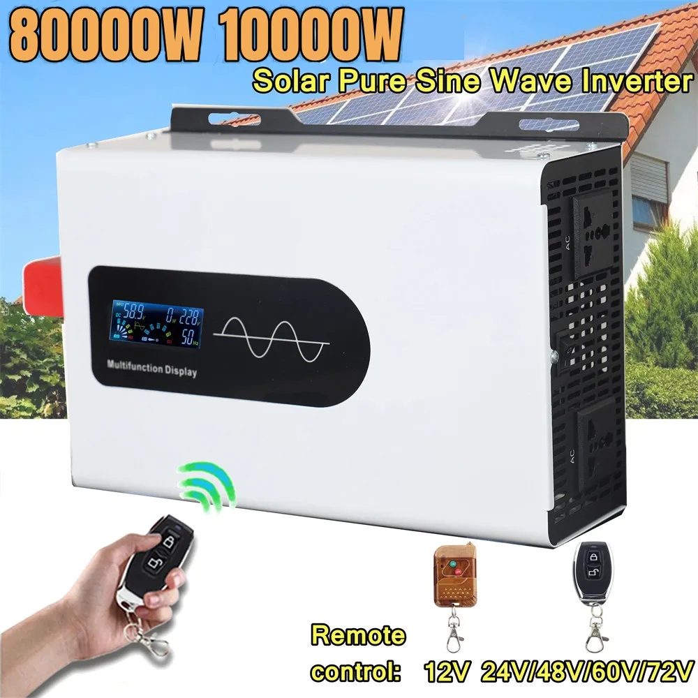 Inverter 8Kw 10Kw Inverter Solare 24V 110V Onda Pura Inverter Potenza Onda Sinusoidale Pura 220V Senoidale Pura Auto 48V Convertitore Di Tensione