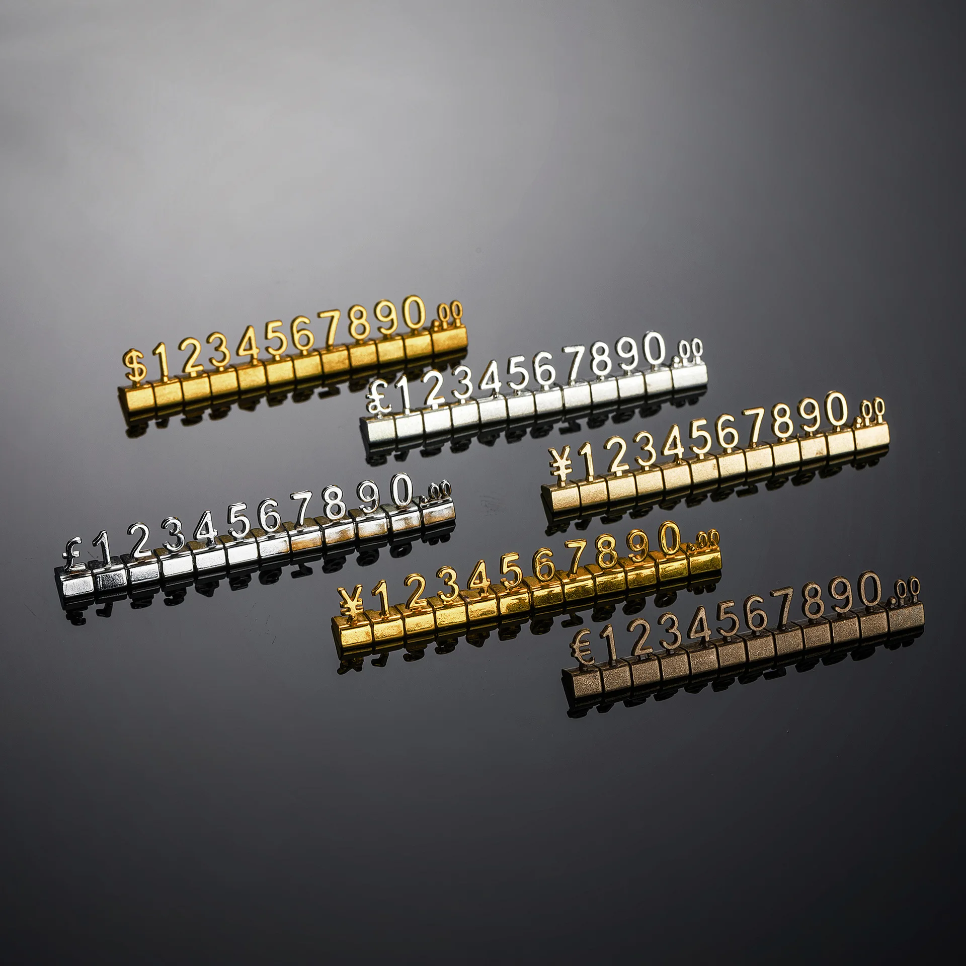 10Set 3D Cartellino Del Prezzo In Metallo Display Lo Stesso Prezzo Digitale Cubi Gioielli Prezzo Etichetta Orologio Iphone Tag Prezzo In Euro Dollar