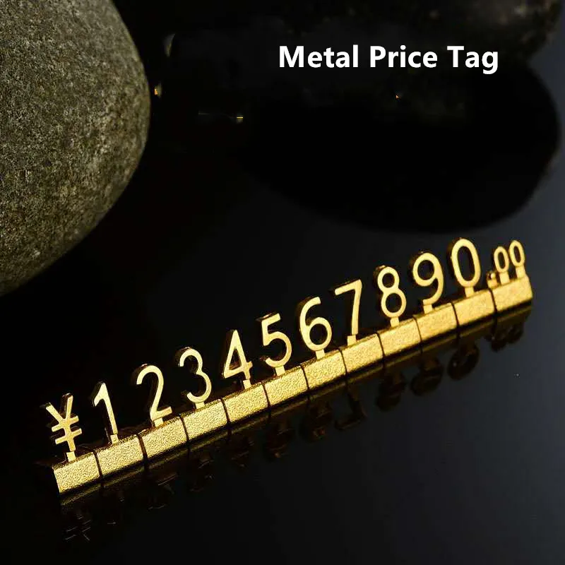 10Set 3D Cartellino Del Prezzo In Metallo Display Lo Stesso Prezzo Digitale Cubi Gioielli Prezzo Etichetta Orologio Iphone Tag Prezzo In Euro Dollar