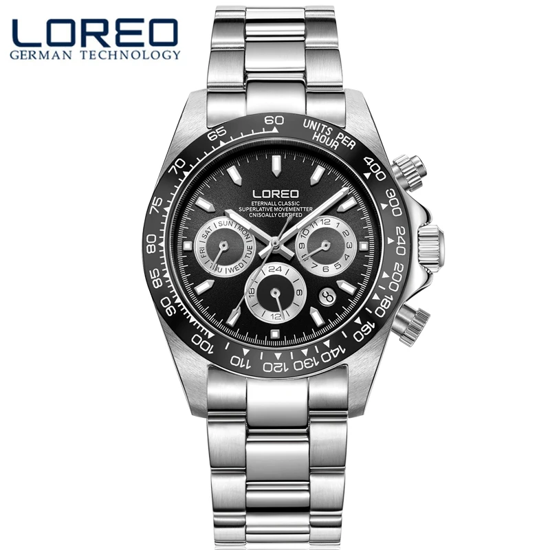 Loreo Orologi Da Uomo Vetro Zaffiro 40Mm Ceramica Gmt Orologio Meccanico Automatico Da Uomo 20Atm Orologio Di Lusso Moda Classico Impermeabile