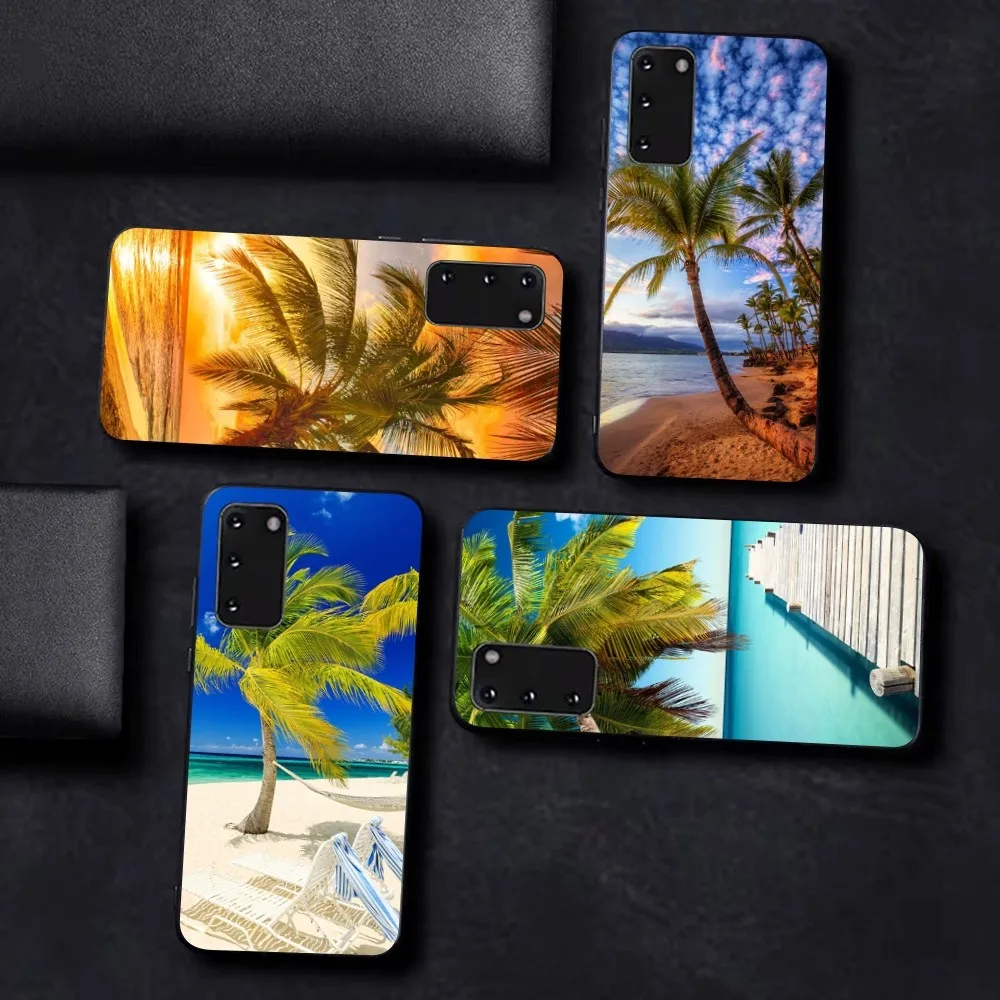 Summer Beach Sunset Sea Palm Tree Custodia Per Telefono Per Samsung S 9 10 20 21 22 23 30 23Plus Lite Ultra Fe S10Lite Fundas