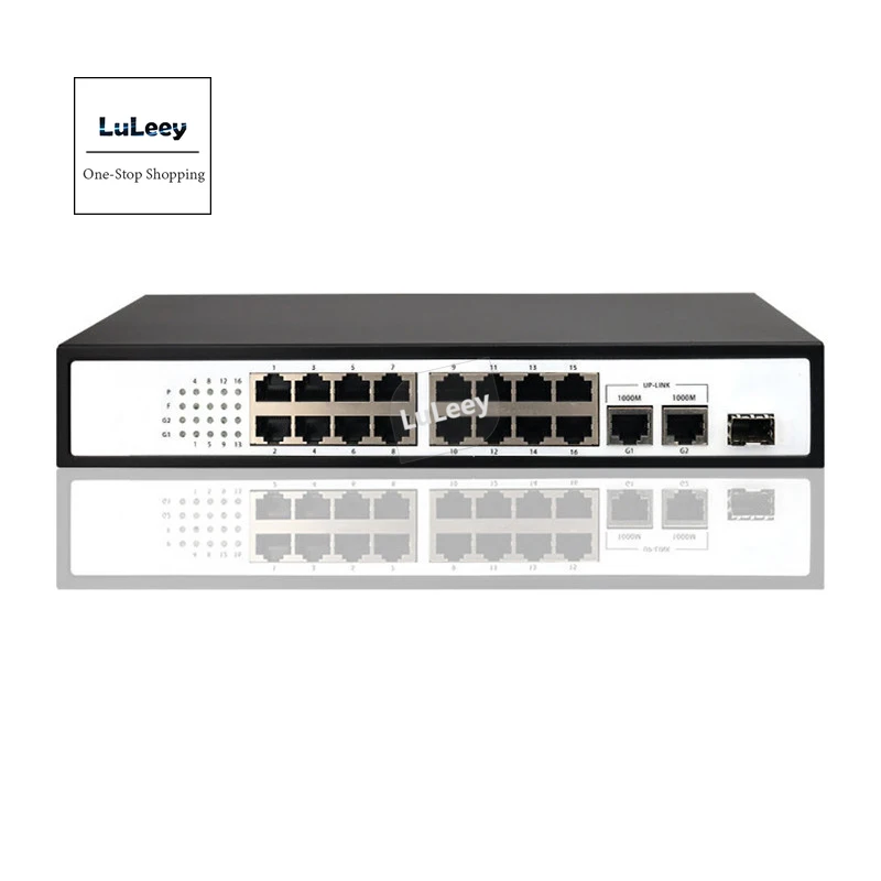 16 Switch Poe Gigabit Switch Poe Ad Alta Potenza Monitoraggio Di Sicurezza 16 Porte Gigabit, 2 Gigabit On-Port, 1 Porta In Fibra