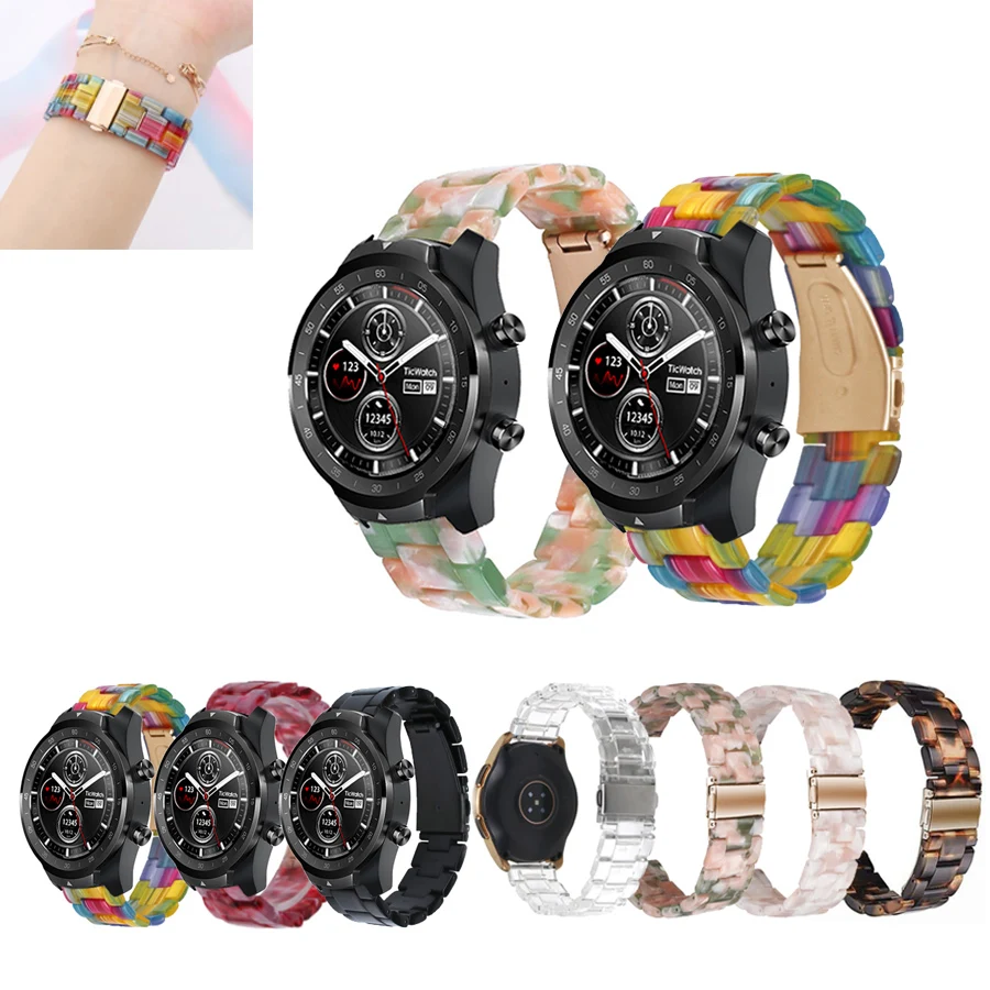 Cinturino In Resina Trasparente 20Mm 22Mm Per Ticwatch Pro 3 E2 S2 Gtx Per Huami Garmin Samsung Huawei Cinturino Di Ricambio