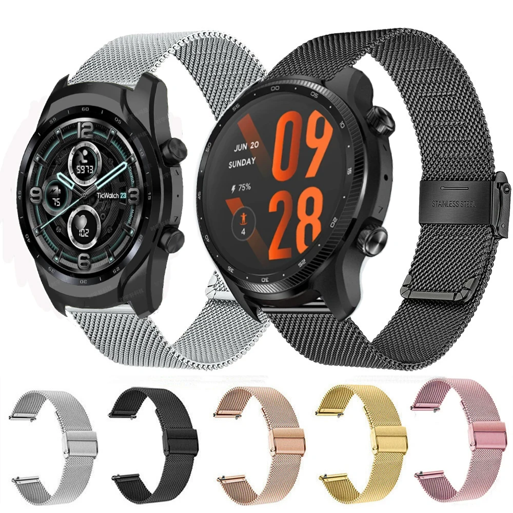 Cinturino In Metallo 22Mm Per Ticwatch Pro 3 Ultra Gps Smart Cinturino Milanese Per Ticwatch Pro X/Gtx/Pro 3 Sostituire Il Cinturino