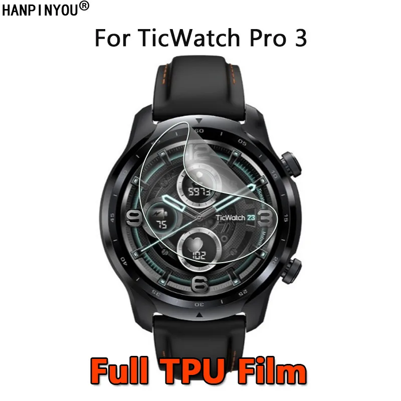 Per Mobvoi Ticwatch Pro 3 Gps Sports Smart Watch Clear Soft Tpu Pellicola Salvaschermo Per Pellicola A Copertura Totale (Vetro Non Temperato)