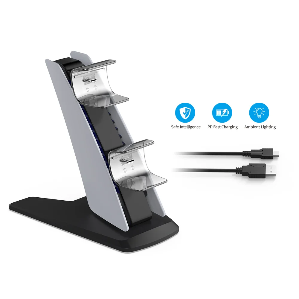 Dock Caricabatterie Controller Per Controller Sony Playstation 5 Ps5 Joystick Gamepad Per Ps5 Dual Charging Stand Station Cradle