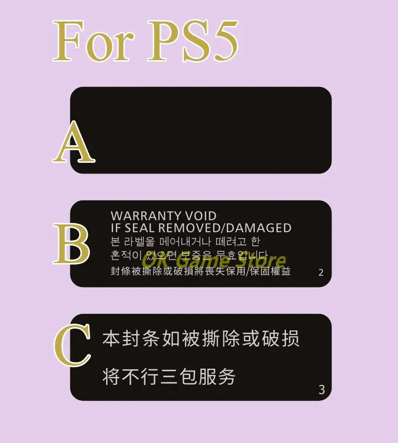 1000Pcs Alloggiamento Shell Sticker Lable Seals Per Sony Playstation 5 Ps5 Console Imballaggio Etichetta Adesiva Per Console Ps5