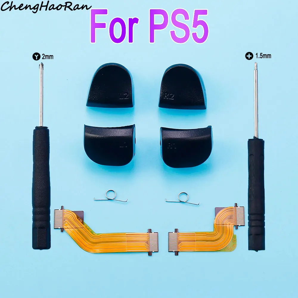1 Set Per Ps5 L1 R1 L2 R2 Pulsante Trigger Spring & Ribbon Flex Cable Per Playstation 5 Gamepad Controller Riparazione Parte Di Ricambio