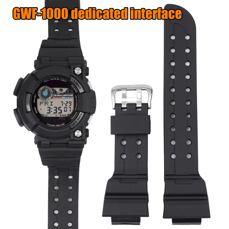 Cinturino In Gomma Nera Per Casio G-Shock Gwf-1000 Cinturino Per Orologio Frogman Series Cinturino Da Polso Impermeabile Sportivo In Silicone Sostitut