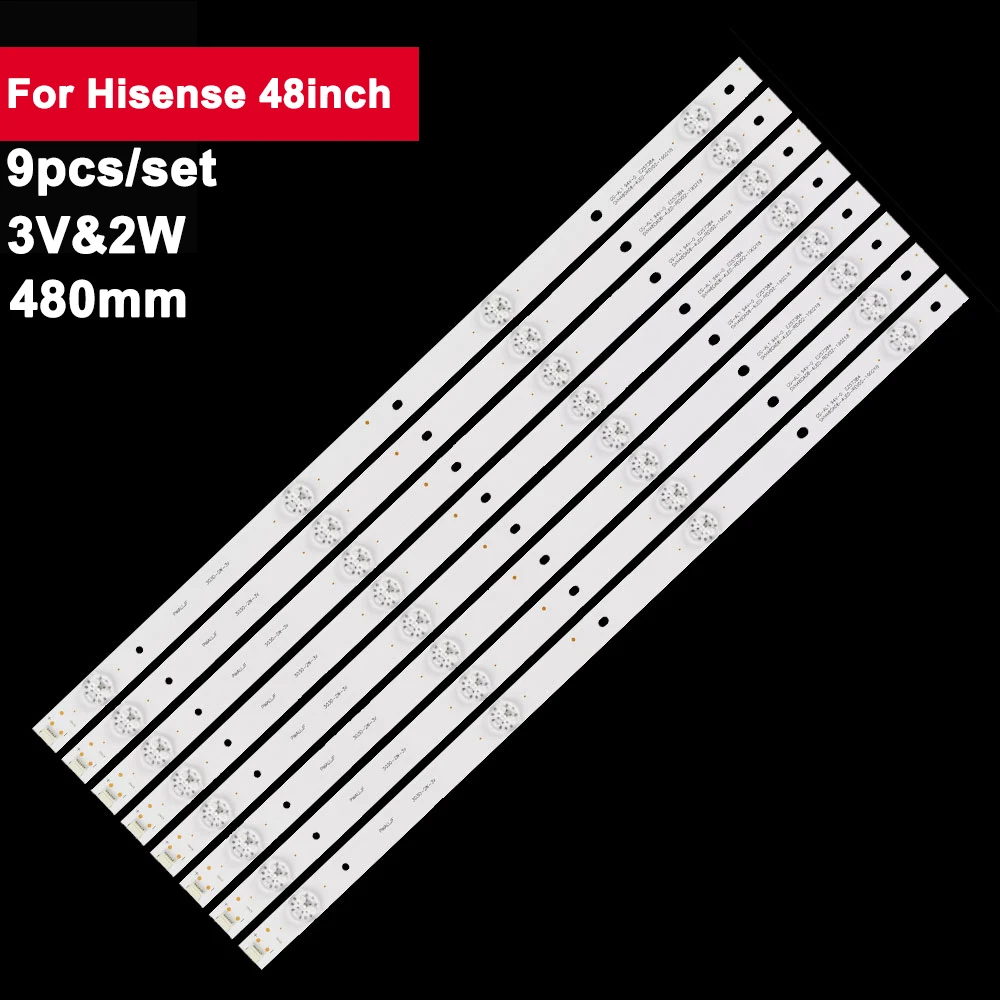 Striscia Led Retroilluminata Per Riparazione Tv 3V Per Hisense 48 Pollici Svh480A08_4Led_Rec02 150416 8 Pz/Set Tv Bar Led48Ec520Ua Led48K300U 48 K220P