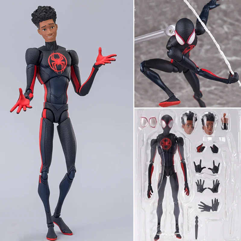 Shf Spider-Man Miles Morales Honduras Stacy Action Figure Marvel Comics Spider-Man Tide Play Model Figure Pvc Spider-Man Model Toy