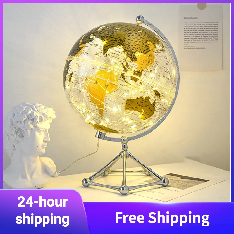 Led Trasparente Mova Globe Home Decor Light Luxury Home Ornament Soggiorno Studio Ufficio Decorazioni Per La Tavola Globo Terra Decorare