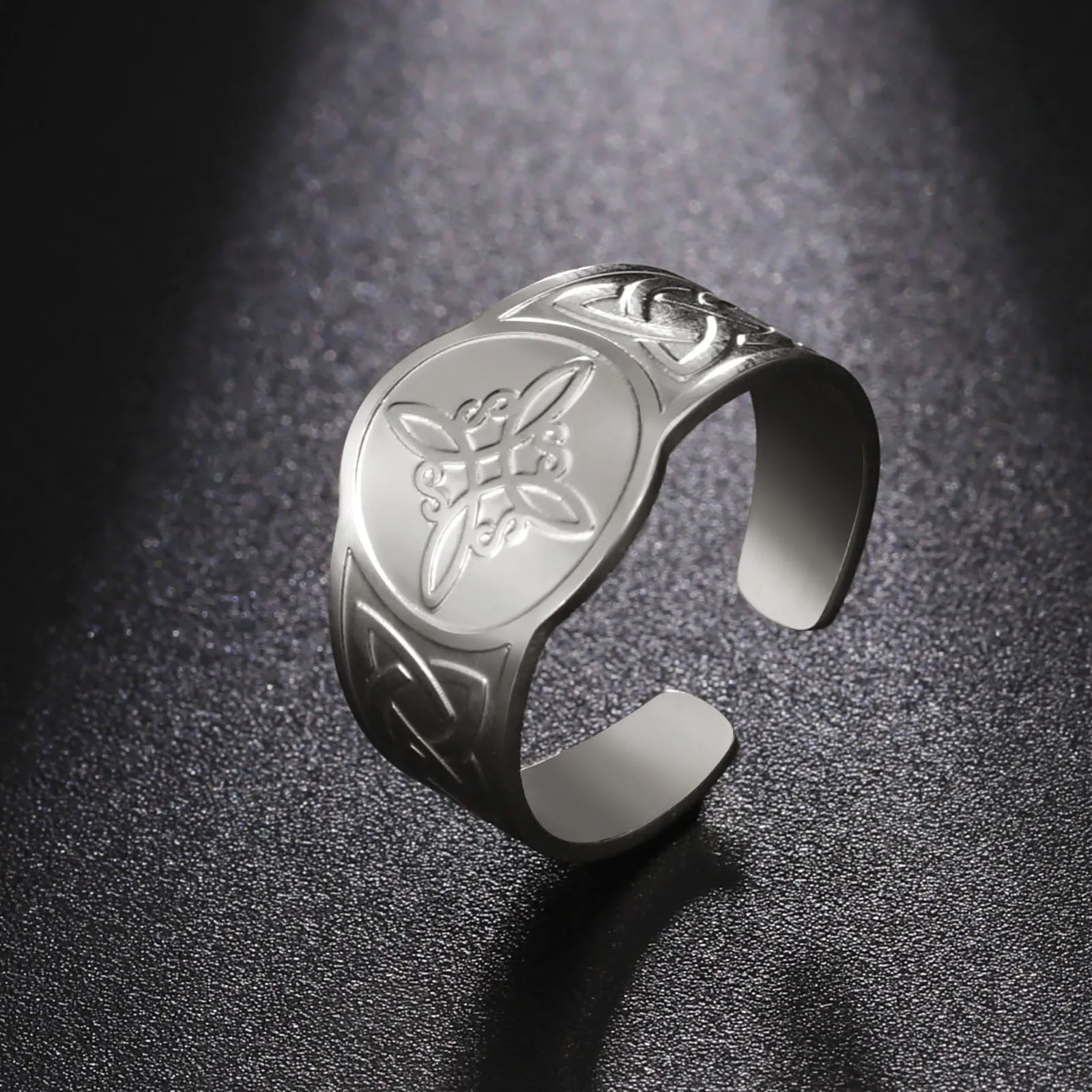 Skyrim Witch Knot Ring Acciaio Inossidabile Celtics Knot Open Finger Rings Stregoneria Wicca Amuleto Protezione Gioielli Per Uomo Donna