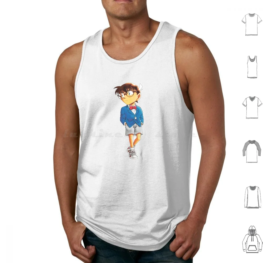 Blue Outfit Canotte Stampa Cotone Manga Detective Conan Anni '90 Retro Cute Comics Detective Conan Case Chiuso Conan Edogawa