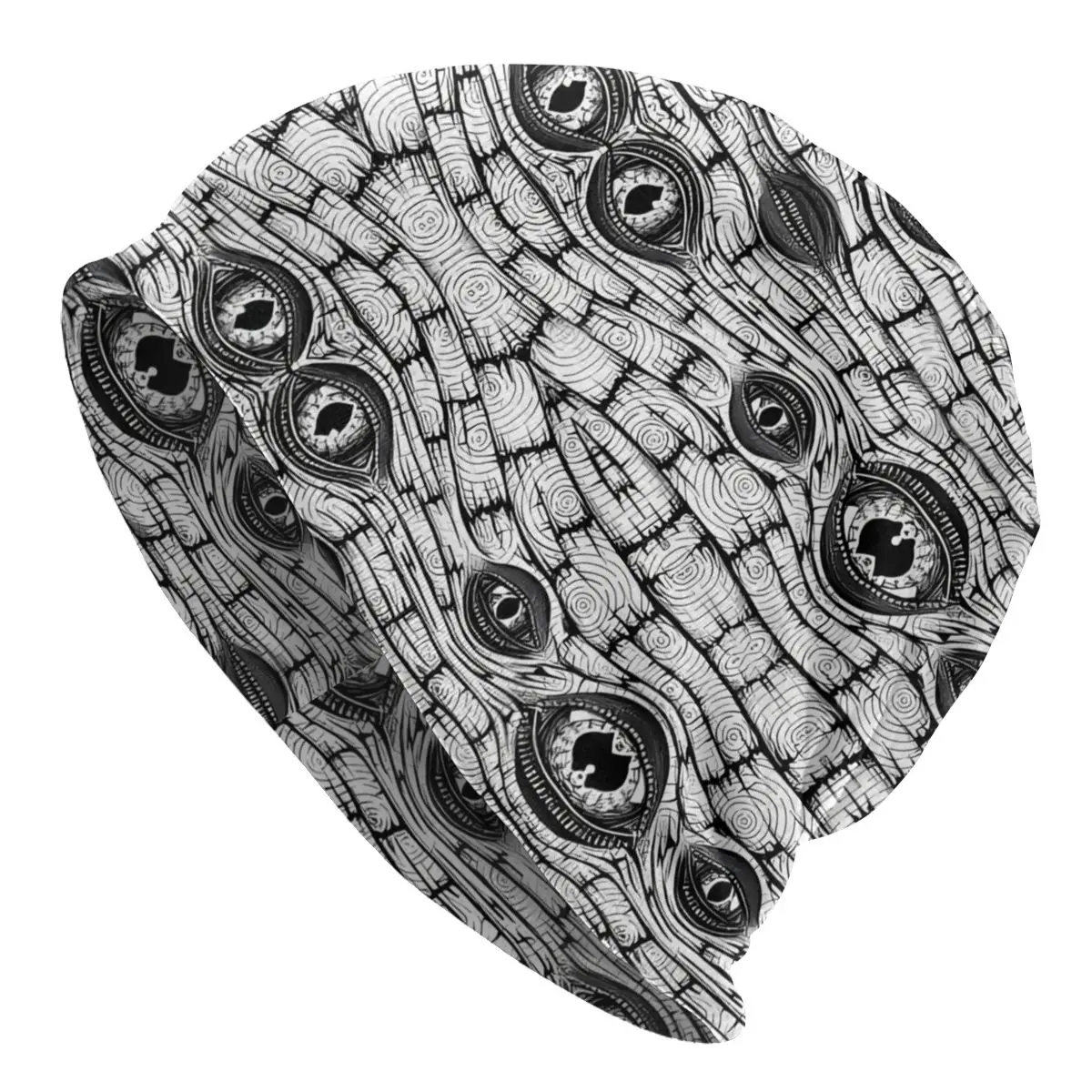 Wall Of Alien Lizard Eyes Bonnet Homme Fashion Thin Skullies Berretti Alien And Ufo Pattern Caps For Men Women Style Hats