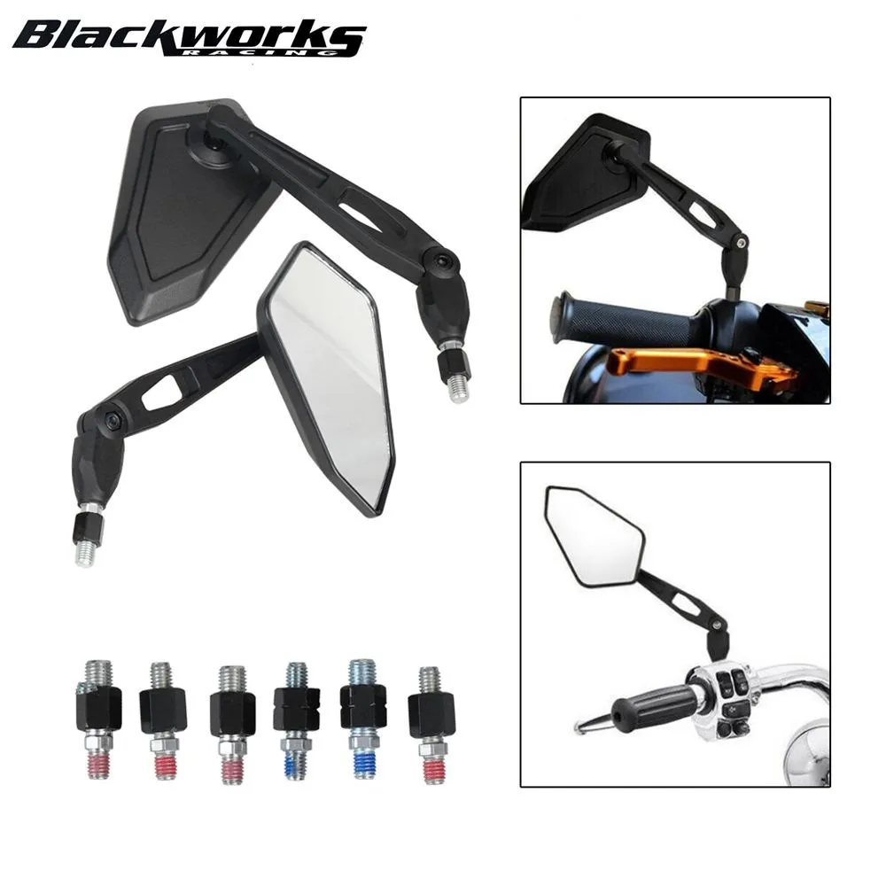 Kit Specchietto Retrovisore Moto Nero Durevole Per Spiegel Paar Honda Yamaha Kawasaki Maverick Booster M10 Enduro Ktm Suzuki