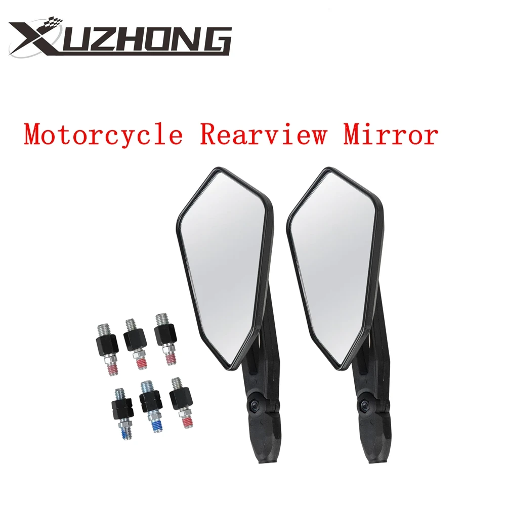 Kit Specchietto Retrovisore Moto Nero Durevole Per Spiegel Paar Honda Yamaha Kawasaki Maverick Booster M10 Enduro Ktm Suzuki