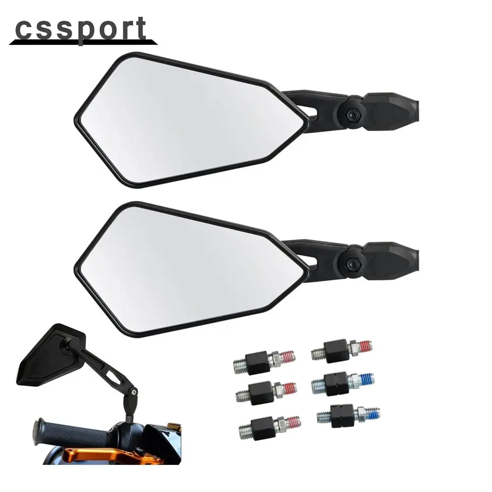 Kit Specchietto Retrovisore Moto Nero Durevole Per Spiegel Paar Honda Yamaha Kawasaki Maverick Booster M10 Enduro Ktm Suzuki