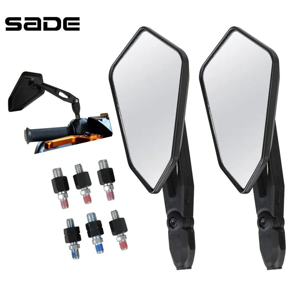 Kit Specchietto Retrovisore Moto Nero Durevole Per Spiegel Paar Honda Yamaha Kawasaki Maverick Booster M10 Enduro Ktm Suzuki