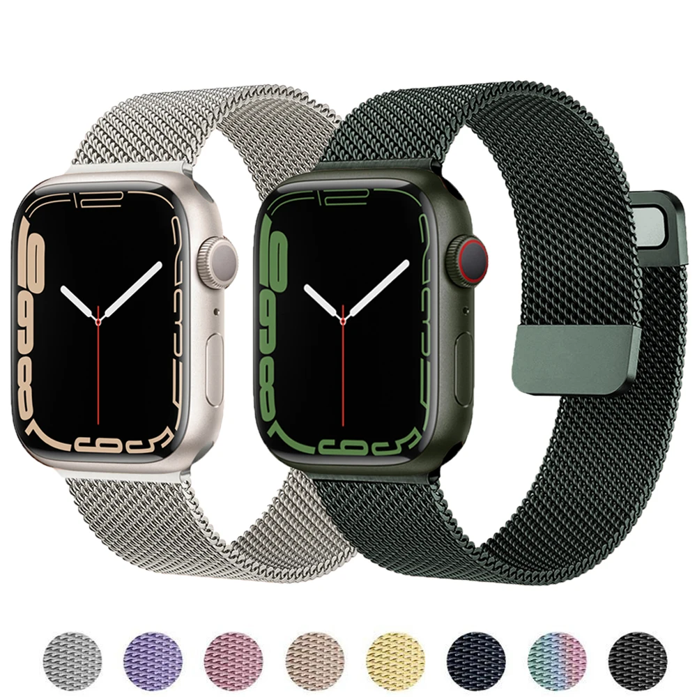 Anello Magnetico Per Cinturino Apple Watch 44Mm 40Mm 45Mm 41Mm Bracciale In Acciaio Inossidabile Iwatch Apple Watch Seri Es 4 3 5 Se 6 7 Cinturino
