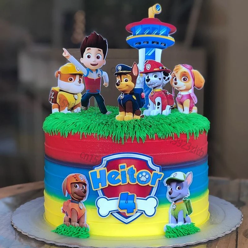 Paw Patrol Cartoon Baking Cake Decoration Set Bambini Festa Di Compleanno Plug-In Forniture Bambini Cup Cakes Card Party Inserti Per Torte