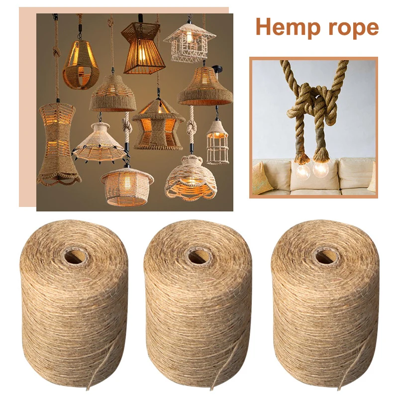 Natural Jute Twine Jute Strings 3 Ply 1Mm Thickness Jute Rope For Diy Arts Bundling Crafts Wrapping Wedding Party Decoration Fu