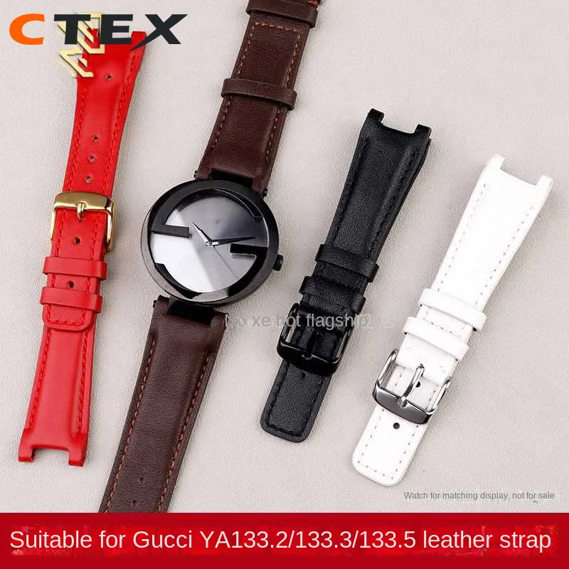 Cinturino Per Orologio Concavo In Vera Pelle 16Mm 20Mm 22Mm Per Gucci Ya1332 Ya1333 Ya1335 Serie Gucci Cinturino Per Orologio Da Uomo E Da Donna