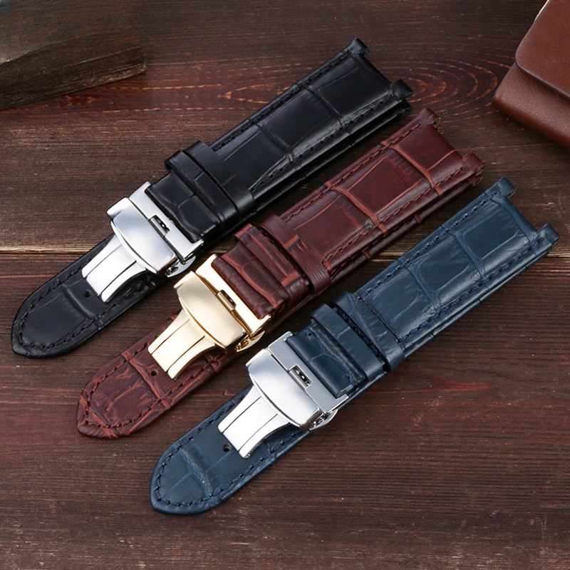 Per Gucci Guess Cartier Pasa Men With Tool 20 22Mm Cinturino Per Orologio Modello Nodo Di Bambù Interfaccia Concava Cinturino In Vera Pelle