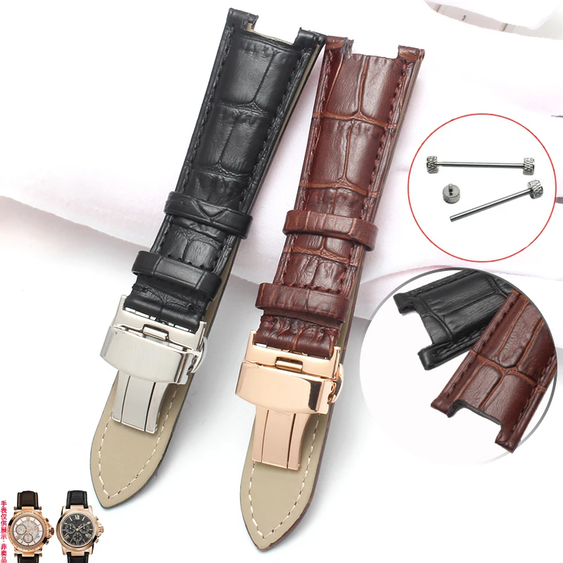 Per Gucci Guess Men Interfaccia Concava Cinturino Per Orologio In Pelle Ya133309 Doppia Fibbia A Pressione 20 22Mm Cinturino Con Motivo A Nodo Di Bamb