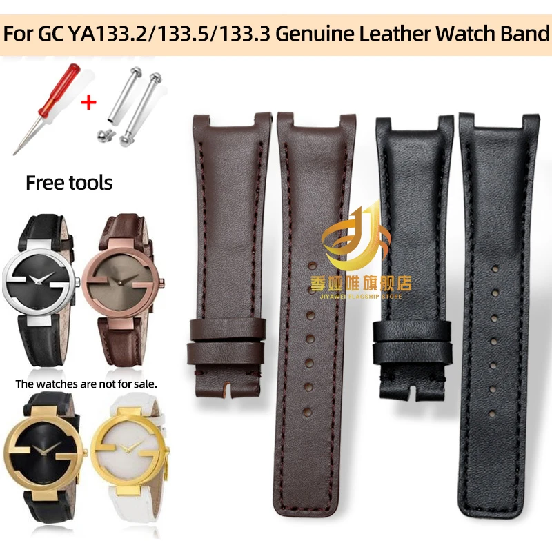 Per Gucci Double G Uomo Donna Cinturino Per Orologio In Pelle Bovina Ya1335 Ya1333 Ya1332 Cinturino In Vera Pelle Con Tacca 16Mm 20Mm 22Mm Vite Libera