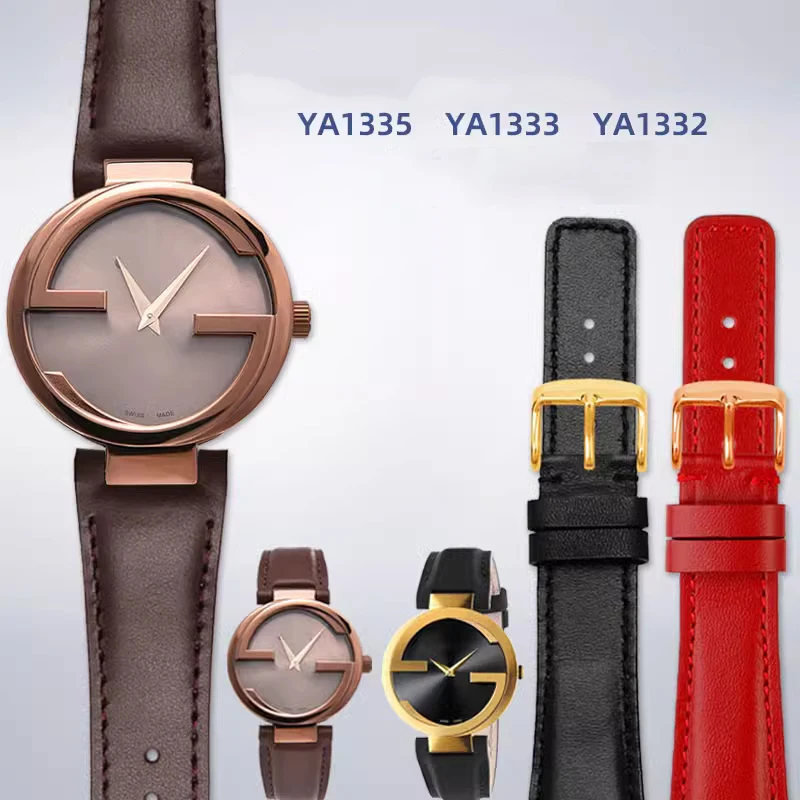 Per Gucci Double G Uomo Donna Cinturino Per Orologio In Pelle Bovina Ya1335 Ya1333 Ya1332 Cinturino In Vera Pelle Con Tacca 16Mm 20Mm 22Mm Vite Libera