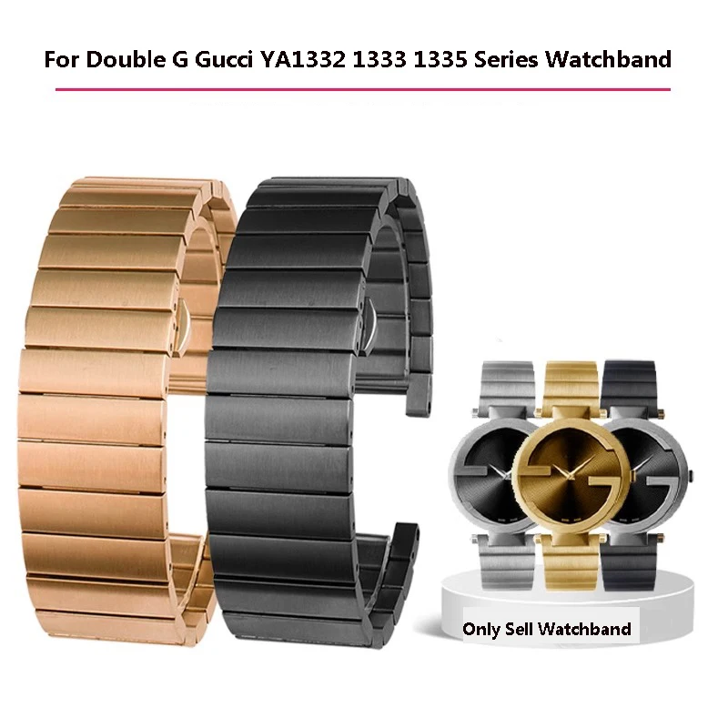 Per Double G Gucci Ya1332 1333 1335 Serie Cinturino Interfaccia Concava Cinturino Per Orologio In Acciaio Inossidabile Solido 22Mm 20Mm 16Mm