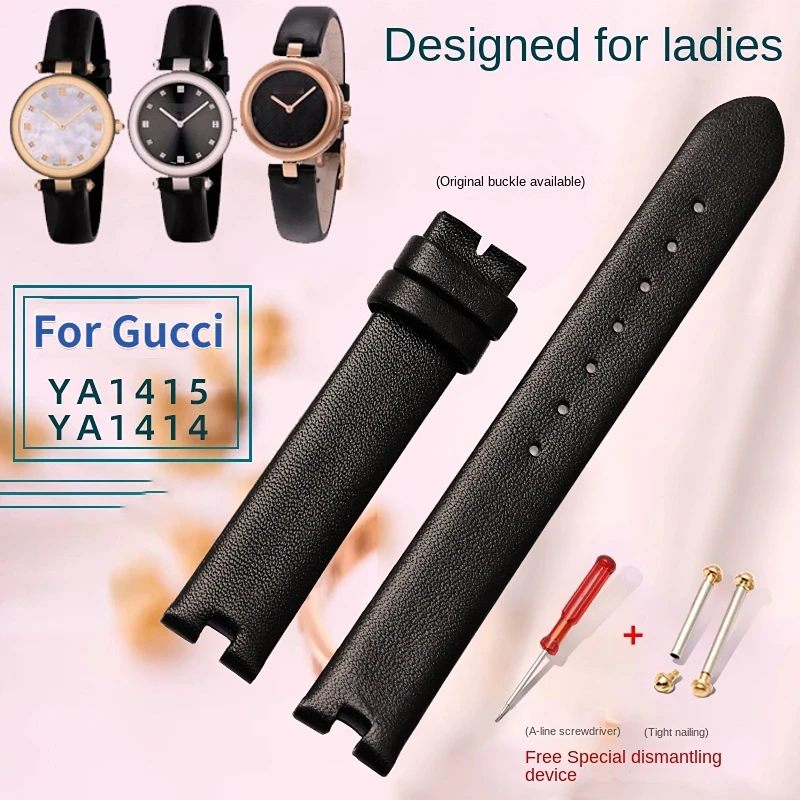 Per Gucci Notch Cinturino Ya141401 Ya141501 Cinturino Per Orologio In Pelle Cintura Da Donna Gc Catena In Pelle 12Mm 14Mm Cinturino Da Polso Morbido
