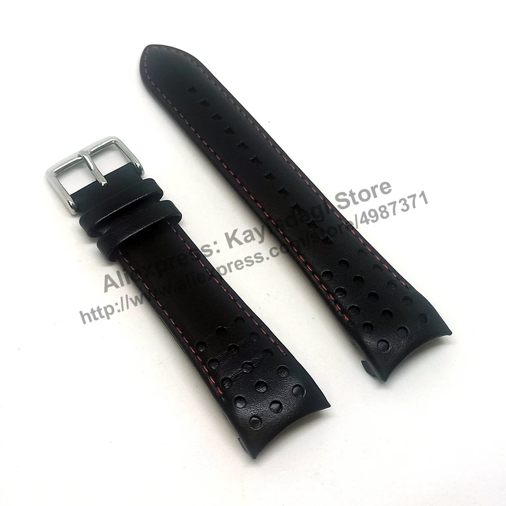Cinturino Per Cinturino In Pelle Nera Da 21Mm Compatibile Per Seiko Sportura Muslimex-Snae69P2, Muslimex-Spc141P1