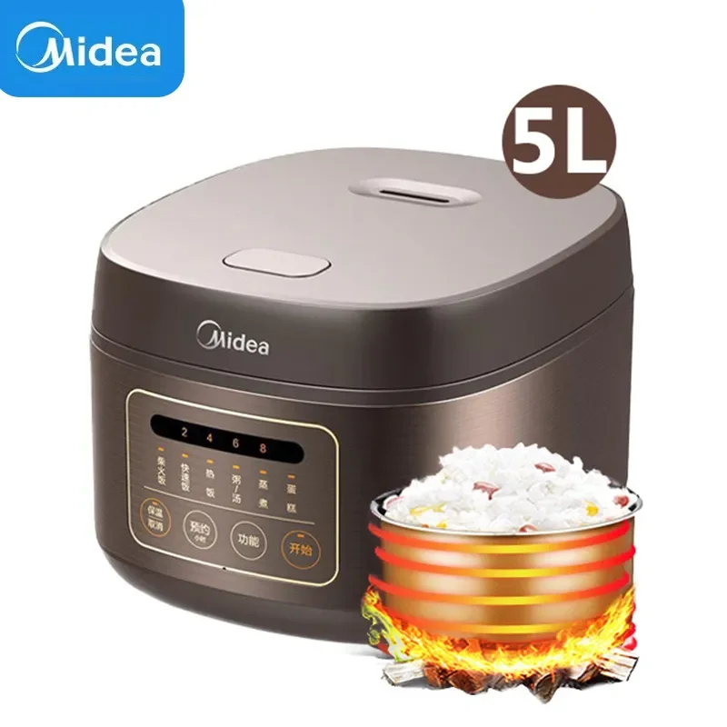 Fornello Di Riso Midea Fornello Elettrico 4L/5L Adatto Per 2-10 Persone Pentola Elettrica Elettrodomestici Da Cucina Multifunzionali