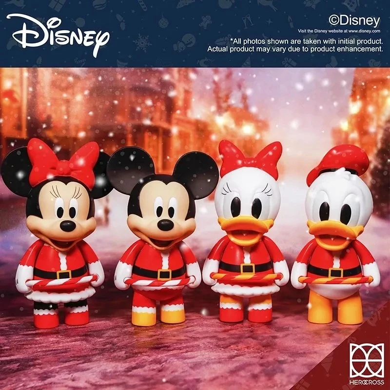 Stock Originale Disney Christmas Mickey Mouse Minnie Mouse Statue Donald Duck Daisy Duck Scrooge Mcduck Doll Model Regali Di Natale