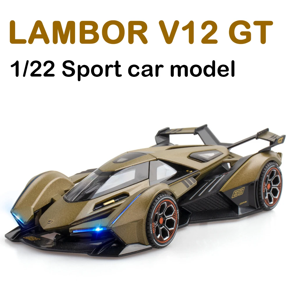1/22 Lambor V12 Sports Car Model Vision Vgt Gran Turismo Alloy Concept Diecast Metal Simulation Toy Model Car Per Regali Per Bambini