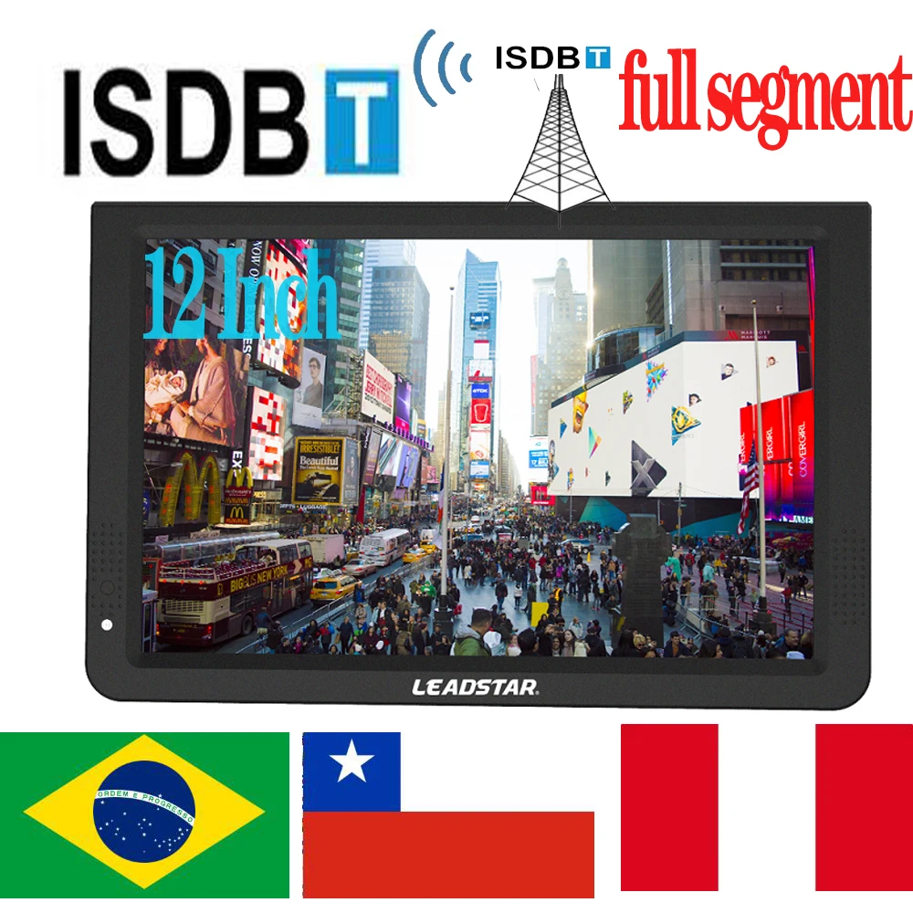 Leadstar D12 Mini Tv Digitale Portatile Da 12 Pollici Con Isdb-T Dvb T2 Atsc H265 Hevc 1280*800 Tf Card Convertitore Tv Digitale