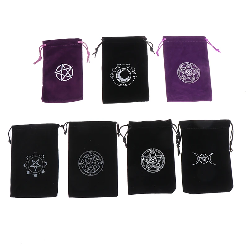 Velvet Moon Phase Tarots Oracle Cards Storage Bag Rune Constellation Witch Divinazione Accessori Borsa Per Dadi Di Gioielli