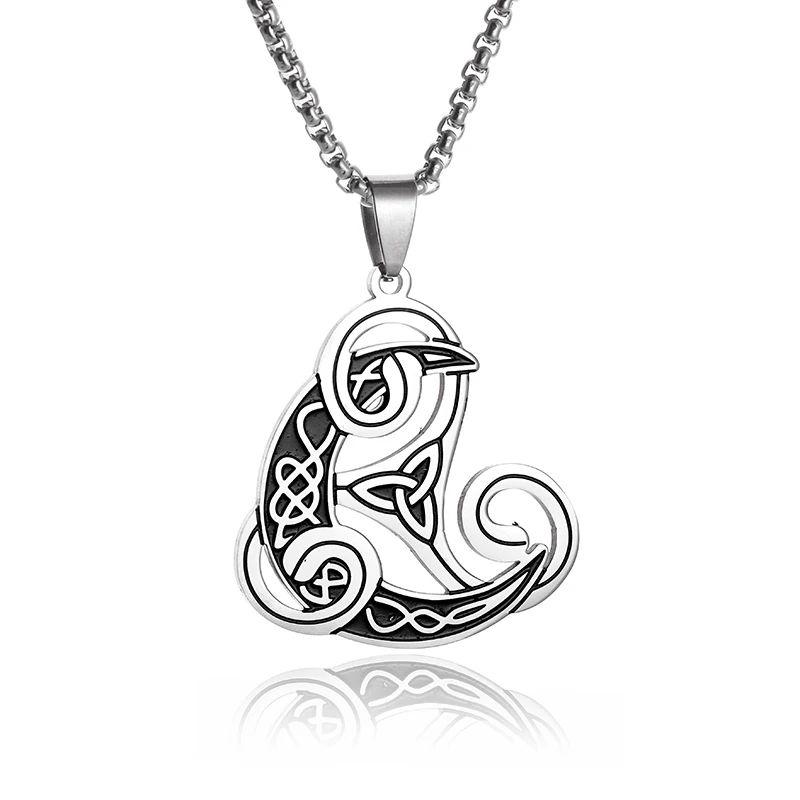 Celtic Trinity Knot Ciondolo Wicca Witches Knot Moon Collana Uomo Donna Irish Lucky Amulet Jewelry Gift