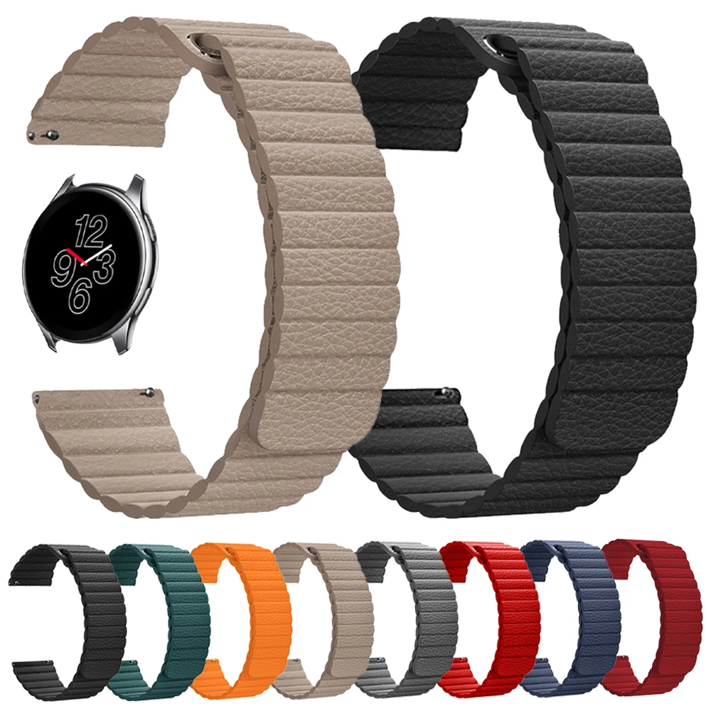 Cinturino Magnetico Da 22Mm Per Orologio Oneplus Cinturino In Pelle Smartwatch Cinturino Oneplus Cinturino Di Ricambio Cinturino Correa