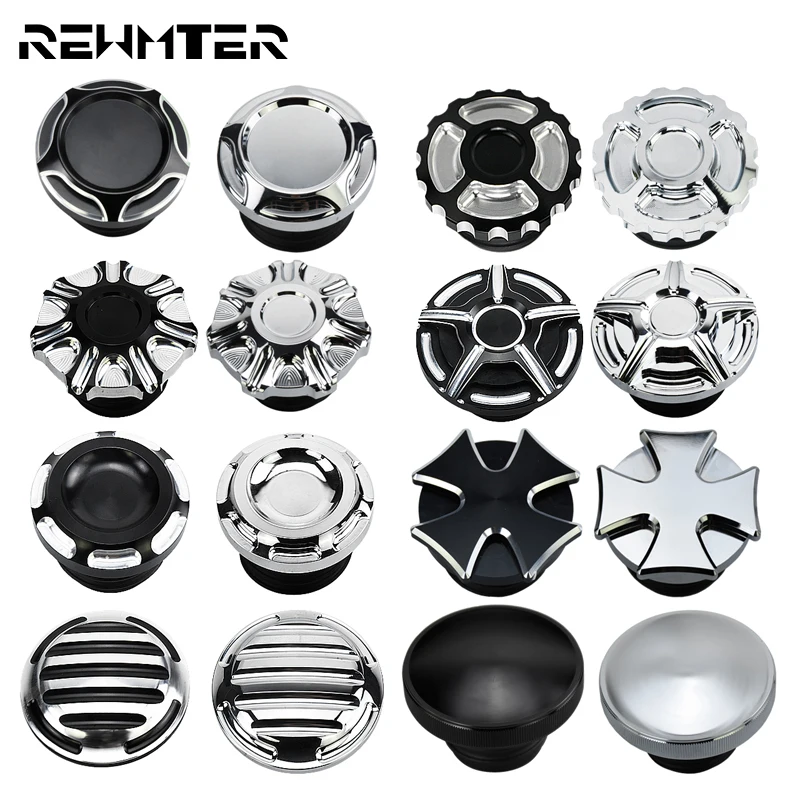 Moto Black Chrome Fuel Gas Oil Cap Coperchio Del Serbatoio Del Gas Combustibile Per Harley Sportster 883 1200 Xl Xr Iron Dyna Touring Softail
