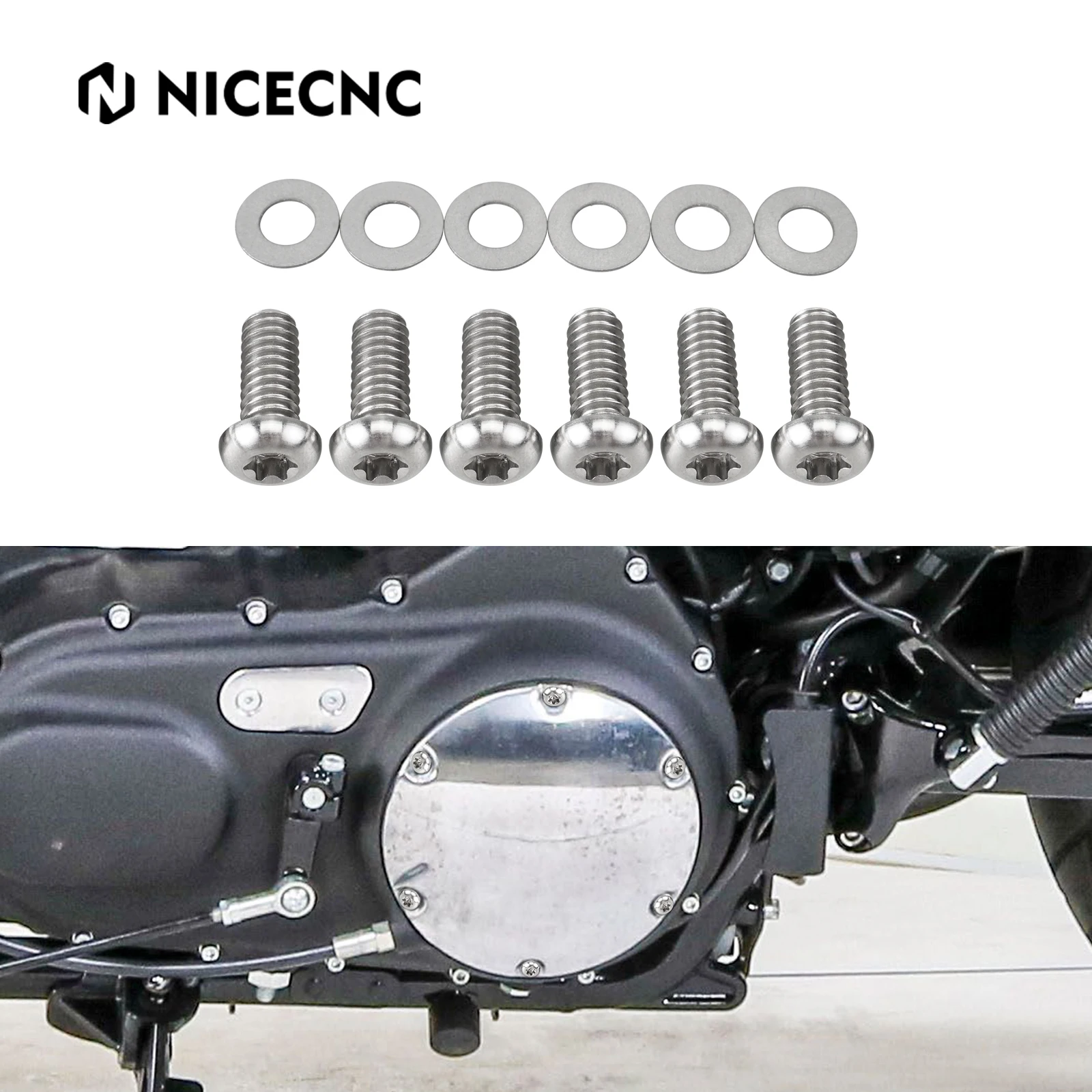 Per Harley 2003-2019 Sportster Titanium Derby Cover Viti Kit Sportster 883 1200 Iron 883 Iron 1200 70Two Forty Eight