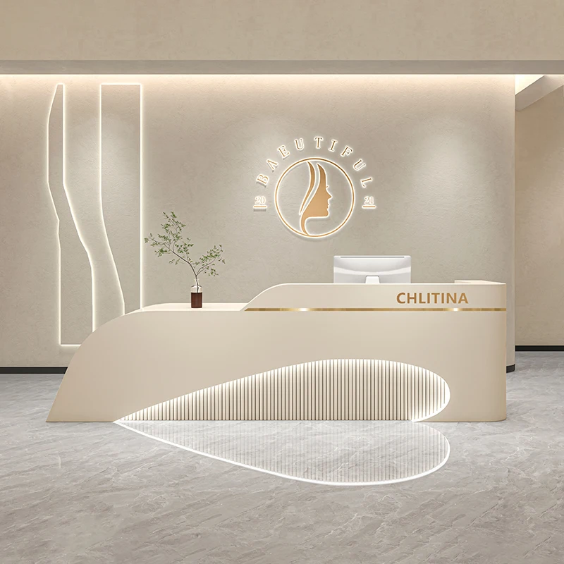 Bancone Reception Executive Coffee Gaming Service Desk Ristorante Coffee Study Table Scvania Per Camera Mobili In Legno