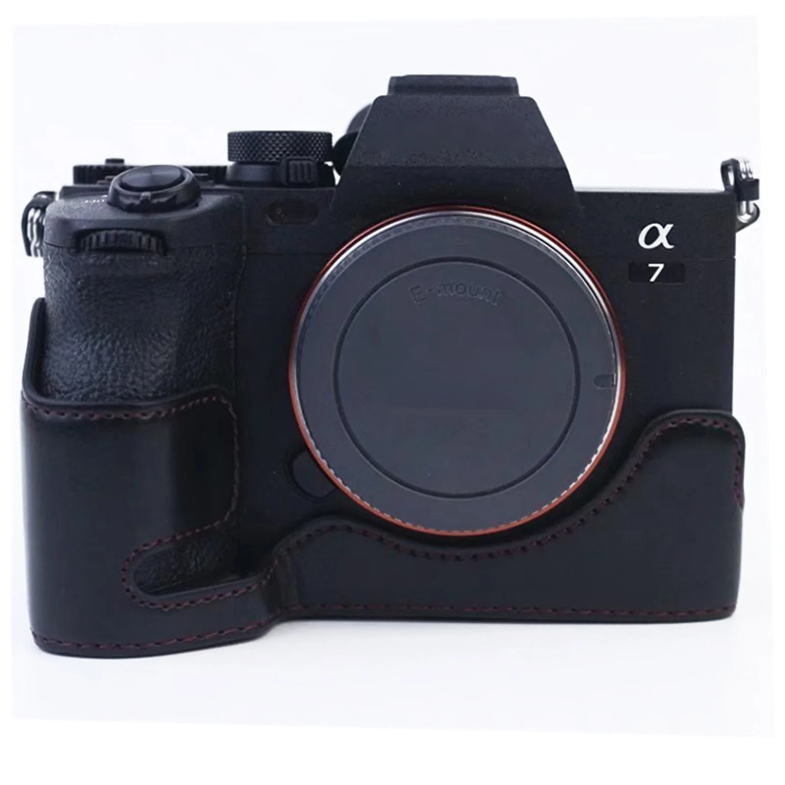 Mezza Custodia Per Fotocamera In Pelle Pu Con Filettatura Da 1/4 Pollici Per Sony A7 Iv