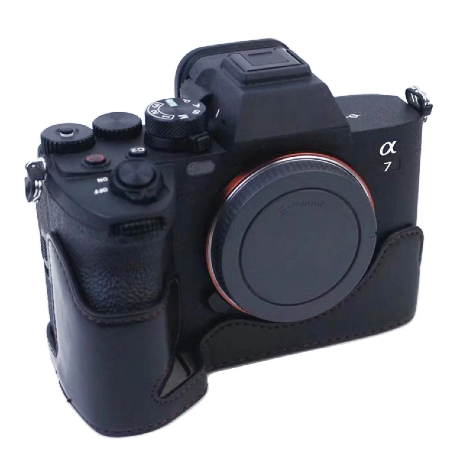 Mezza Custodia Per Fotocamera In Pelle Pu Con Filettatura Da 1/4 Pollici Per Sony A7 Iv